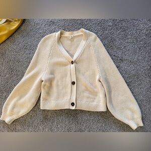 Cream Button-Up Cardigan